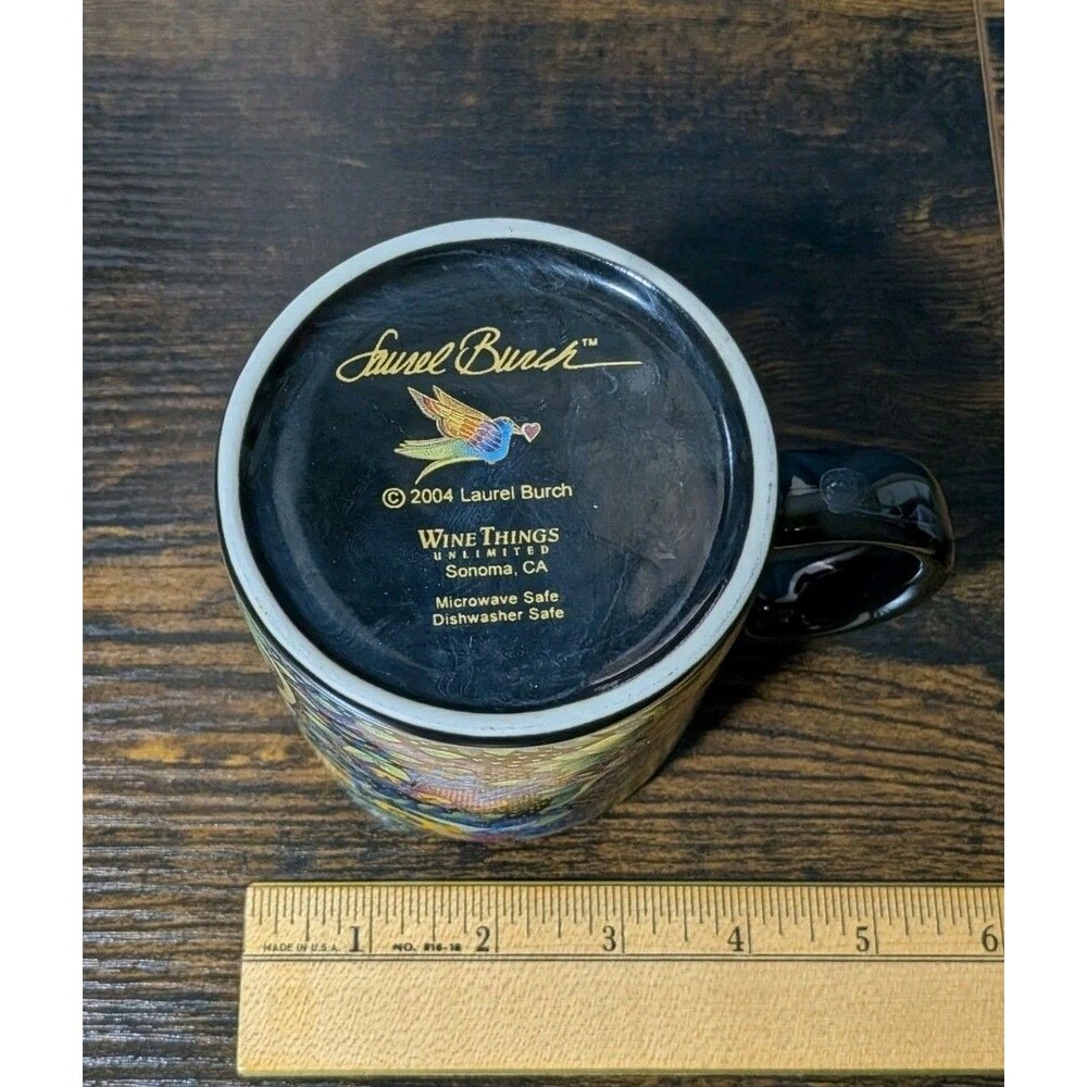 Vintage Laurel Burch Mug Jungle Wine Things 2004 Coffee Sonoma CA Animal Print - Picture 4 of 4
